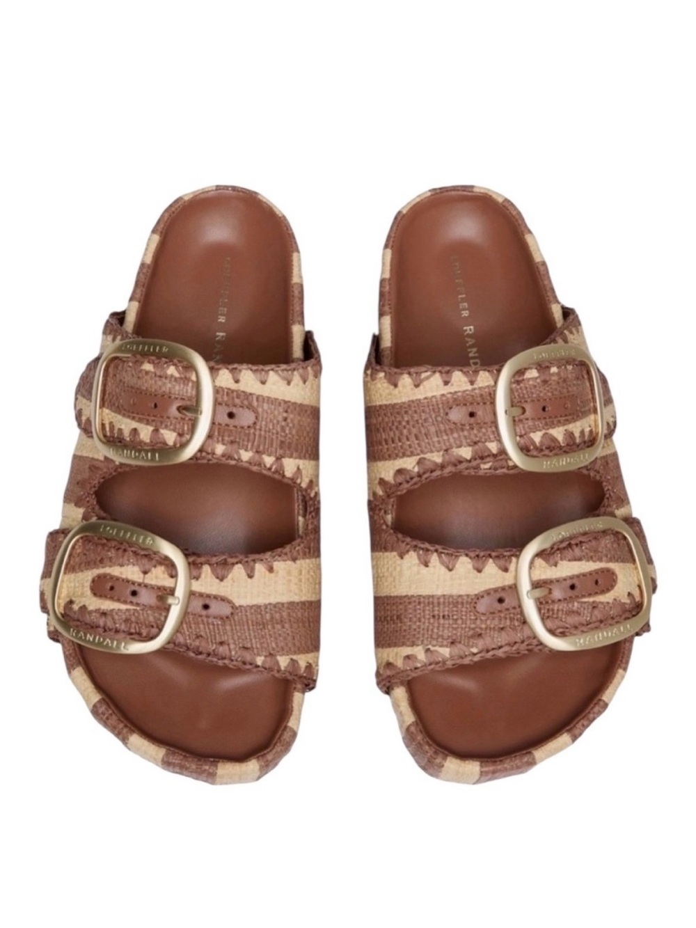 Loeffer Randall Theo Sandals Two-Band Brown and Tan